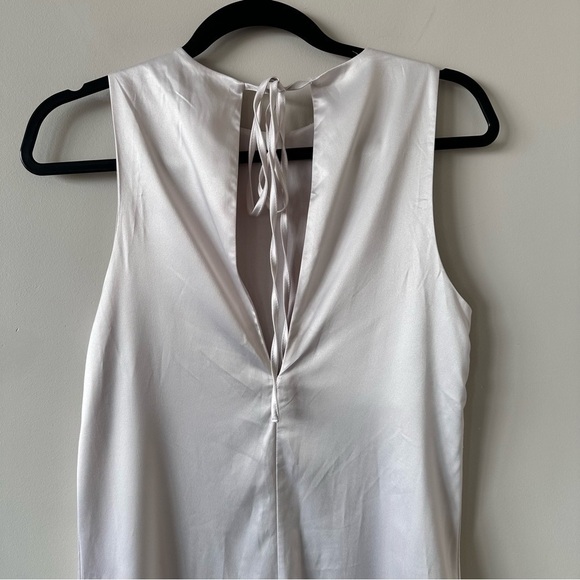 ZARA-ASYMMETRICAL Satin Tie Back Midi Sleeveless Dress (Size:Small) - Picture 7 of 9